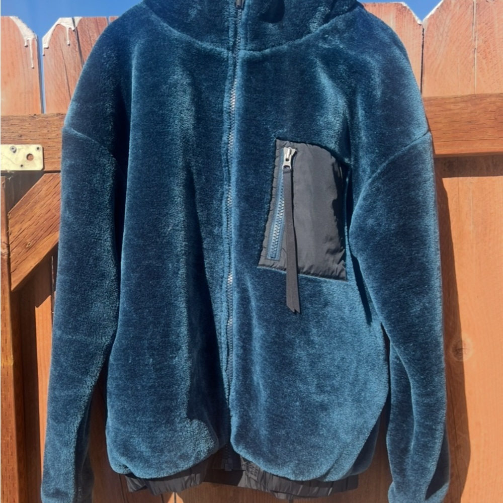 UGG Blue Fleece Jacket with Black Accents